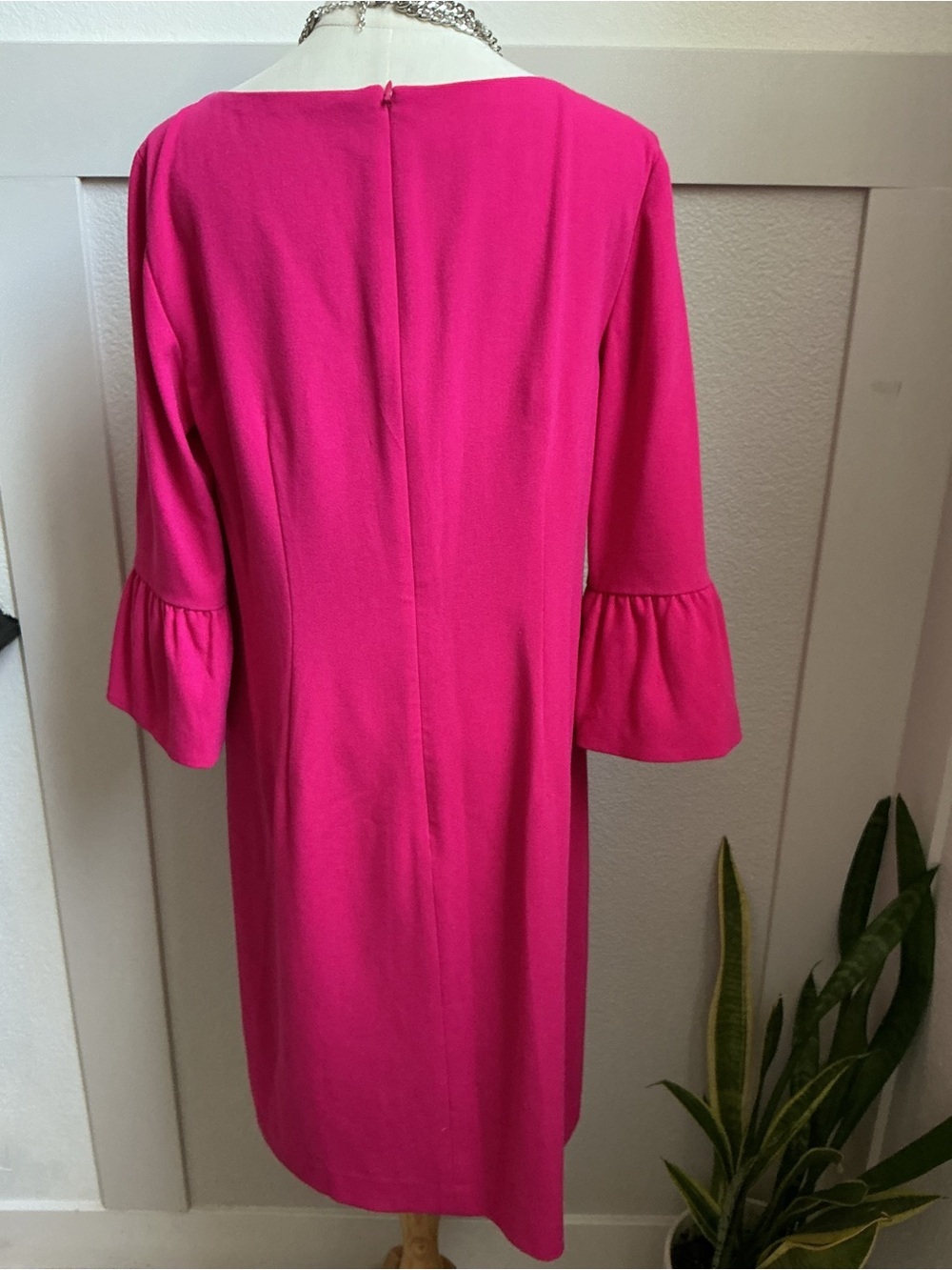 Talbots Fuchsia Bell-Sleeve Shift Dress - Picture 6 of 11